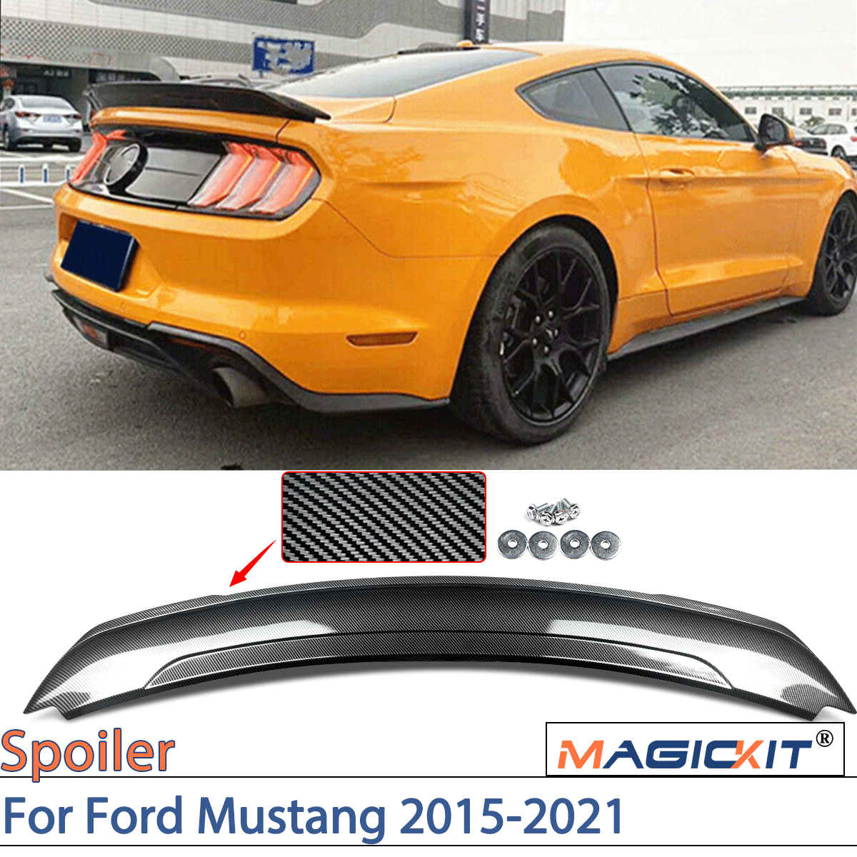 Magickit gt350 style Heckspoiler flügel für Ford Mustang 2015-2018 Kohle faser optik abs Autozubehör gt Stil