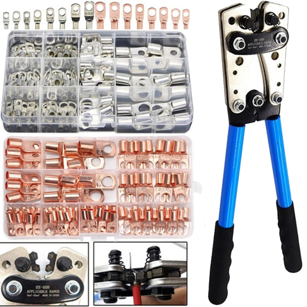 Pince à sertir les câbles, outils manuels HX-50B 6- 50 mm2 AWG 8 - 1/0, adaptée aux cosse de câble, pince de Terminal à anneau en cuivre Automobile