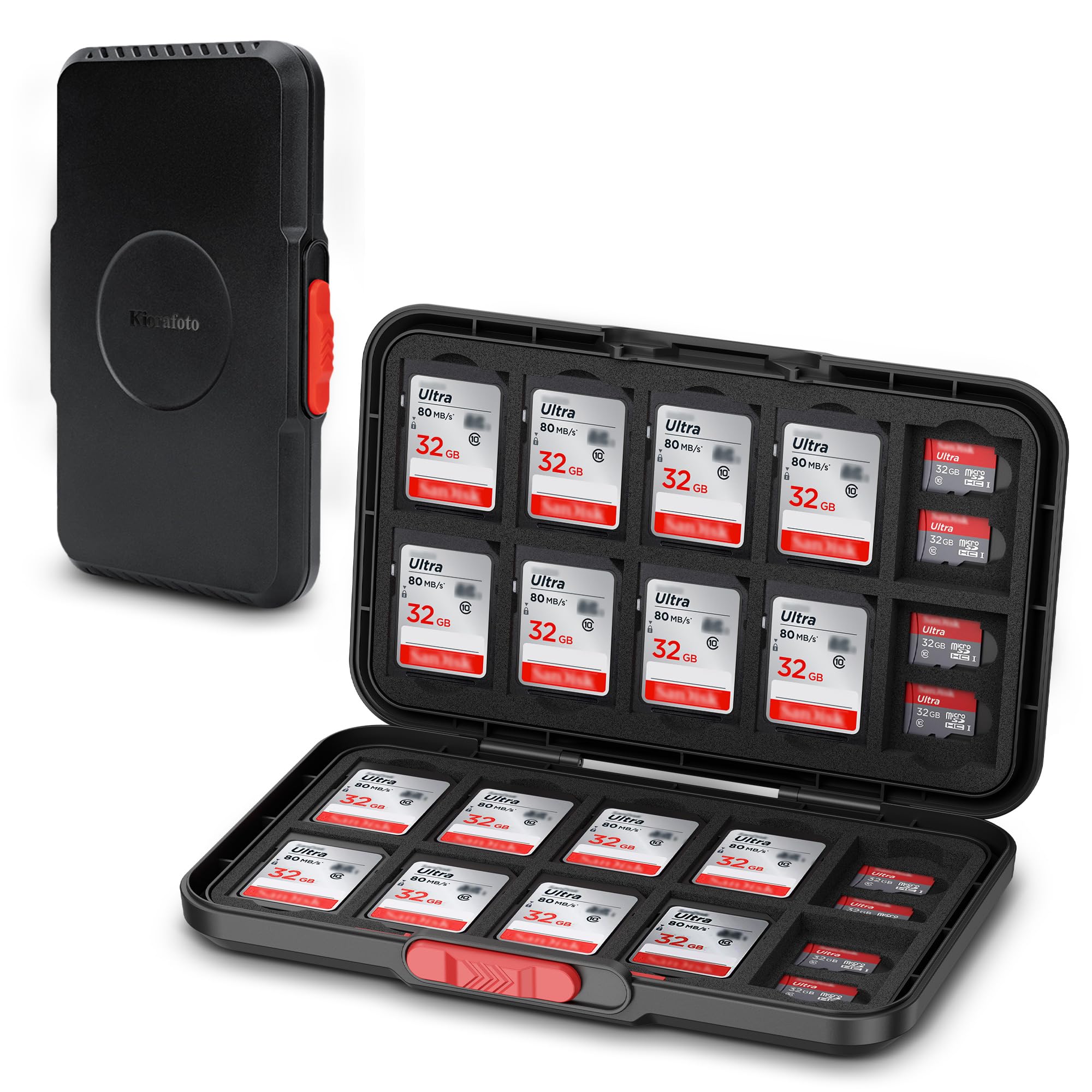Large Capacity 60 Slots Lightweight Memory Card Case Pop-up Style For 20 CFexpress Type A & 40 MicroSD/MicroSDHC/MicroSDXC Cards
