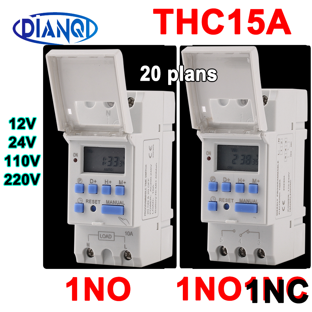 THC15A новый тип DIN-рейка 2-проводной еженедельный 7-дневный программируемый цифровой таймер реле управления переменным током 12 В 24 В 48 В 230 В 220 В