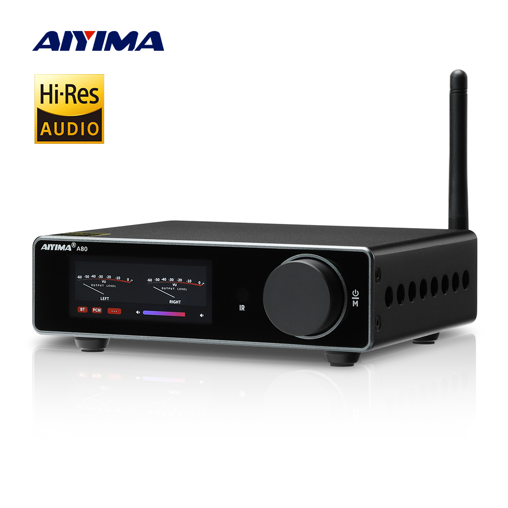 AIYIMA A80 TPA3255デコードアンプHIFI 2.0チャネルQCC 3034 Bluetooth 5.1パワーアンプ 300W*2 (4Ω) ステレオアンプ AAC、SBC、aptX、aptX-LL、APTX-HDをサポート 家庭用 オーディオ 本棚式 パッシブスピーカー/アクティブサブウーファー適用