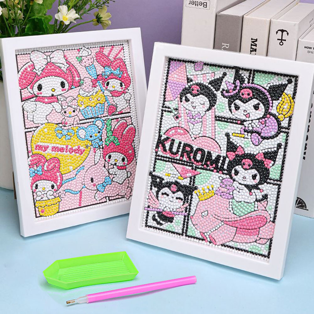 Sanrio алмазная живопись Hello Kitty мультфильм полная алмазная мозаика 5D DIY наборы крестиков алмазное искусство домашний декор с рамкой