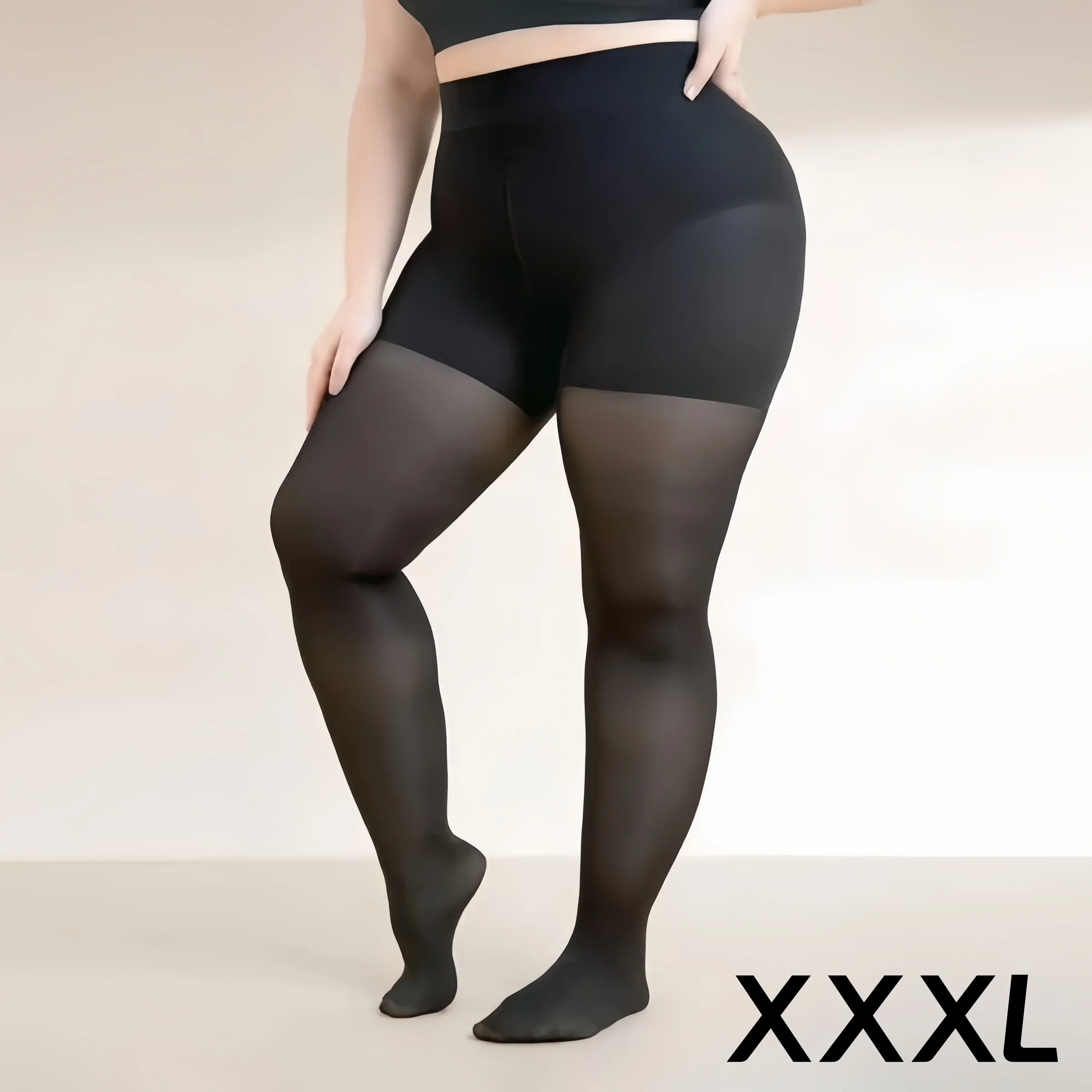 Medias elásticas de talla grande 15D para mujer, medias blancas gruesas XXXL, medias negras grandes y finas de gran tamaño, pantimedias 5XL