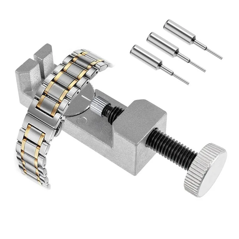 Kit d'outils de réparation et de réglage pour bracelet de montre 2068 avec 3 broches de rechange et jeu de barrettes à ressort