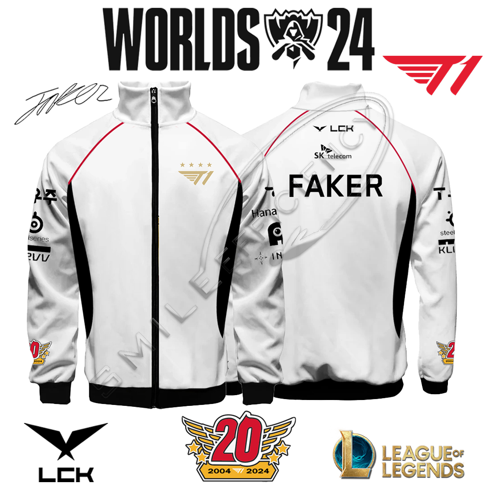 2024 T1 E-sports Club Global Finals Limited Jersey Jacket Faker Fans Suporte Moda Casaco League Of Legends Jogo Roupas da moda
