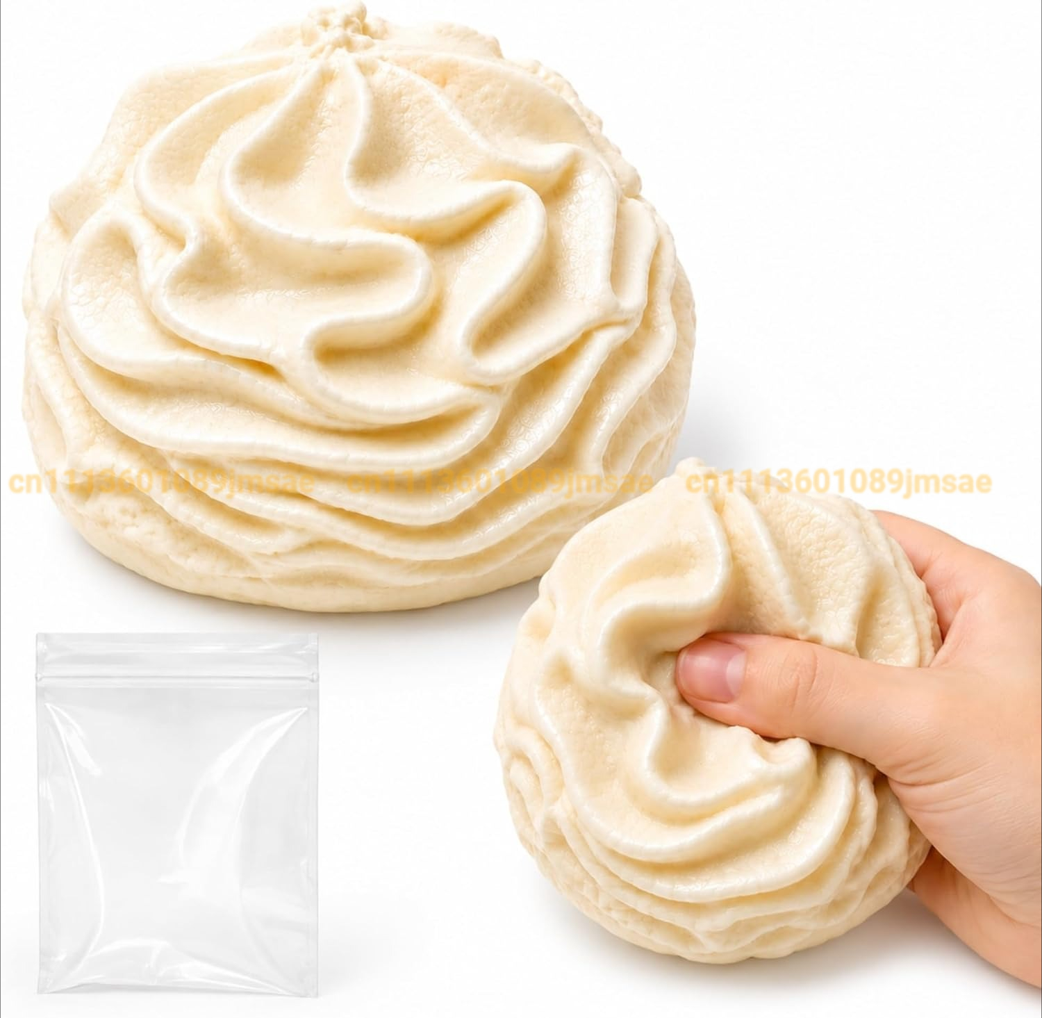 Cream Roll Squishy Toy, Silicone Sticky Cake Squishy, Slow Rise Soft Sensory Squeeze Ball for Stress Relief (White,1 Pack)