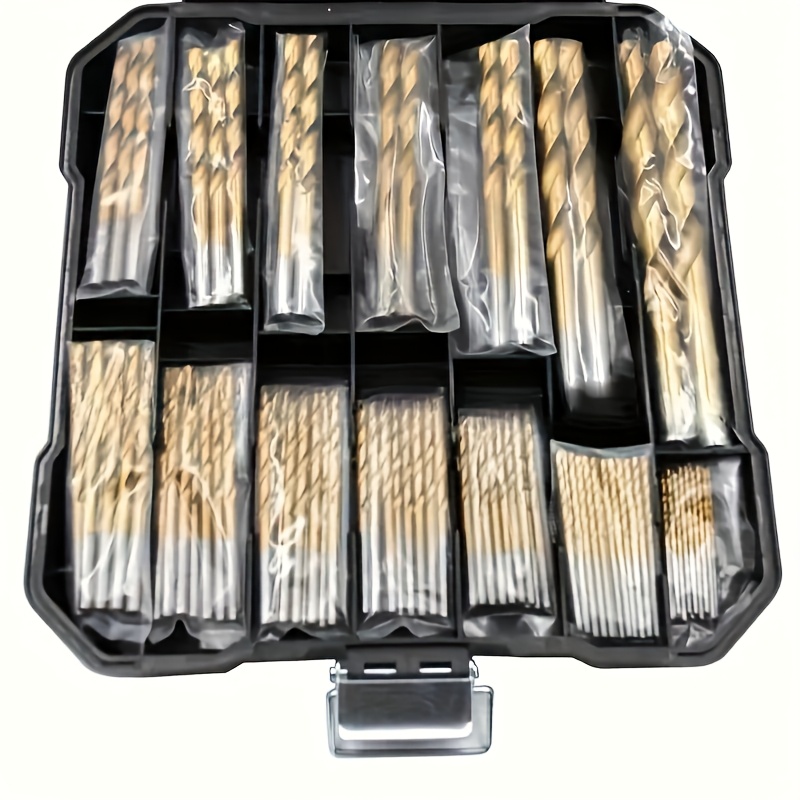 50/99pcs ไทเทเนียมเคลือบเหล็กความเร็วสูงเจาะชุด Bit Hex SHAFT ตรงเกลียว Twist Bits สําหรับโลหะไม้พลาสติกเจาะ