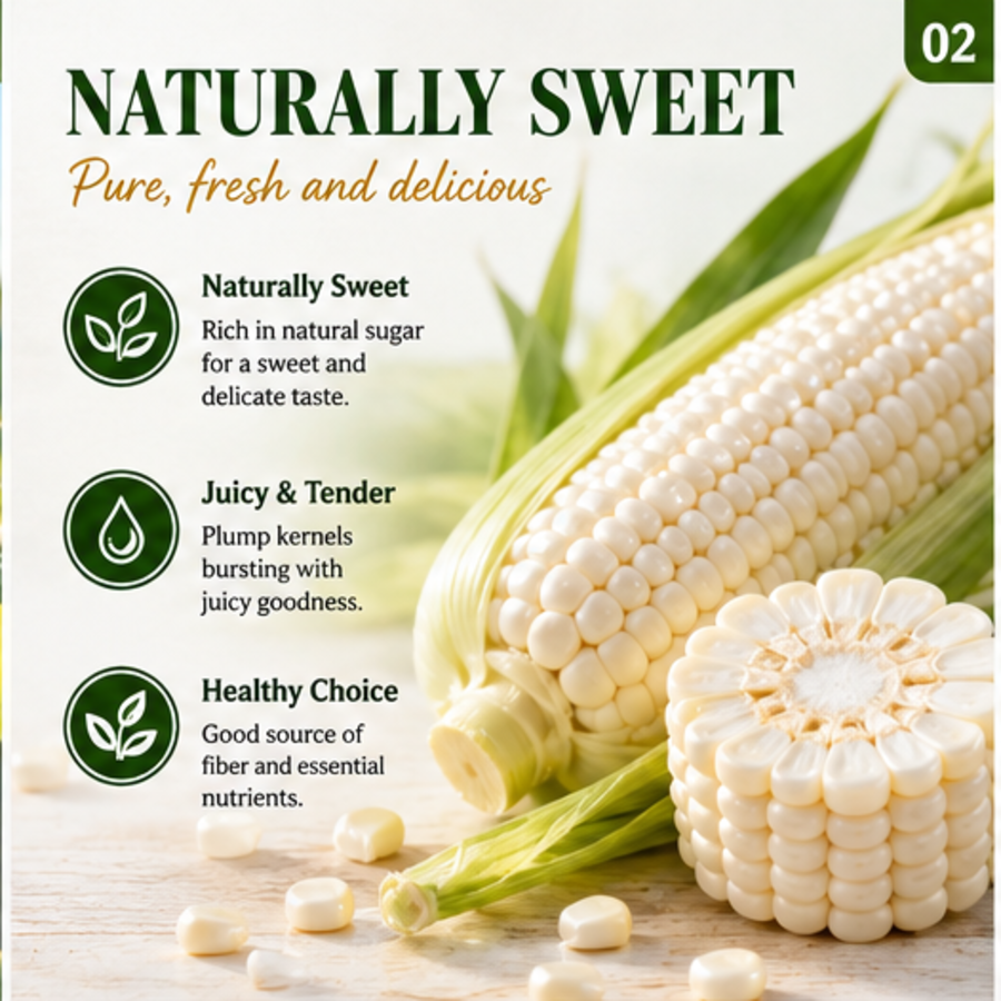 Récolte premium issue de terres noires fertiles, maïs N47 primé. Plusieurs choix de saveurs pour les repas quotidiens en famille. Sans additifs, non-OGM, grains croustillants au délicieux goût naturel.
