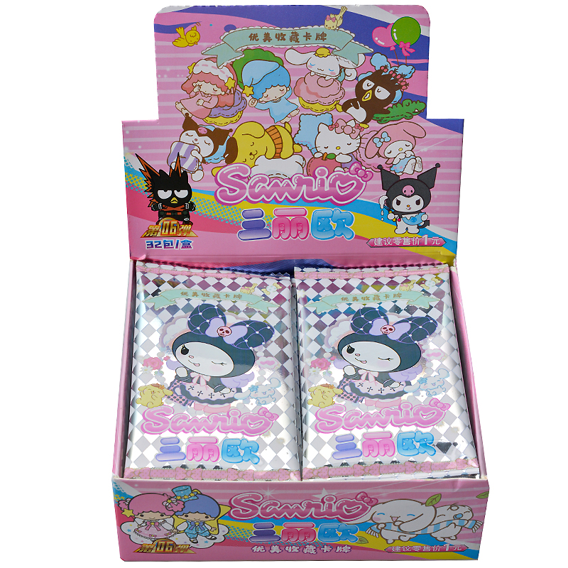 160 pçs cartões/caixa anime sanrio kuromi olá kitty dos desenhos animados minha melodia cinnamoroll cartão de jogo colecionável brinquedo para crianças presente