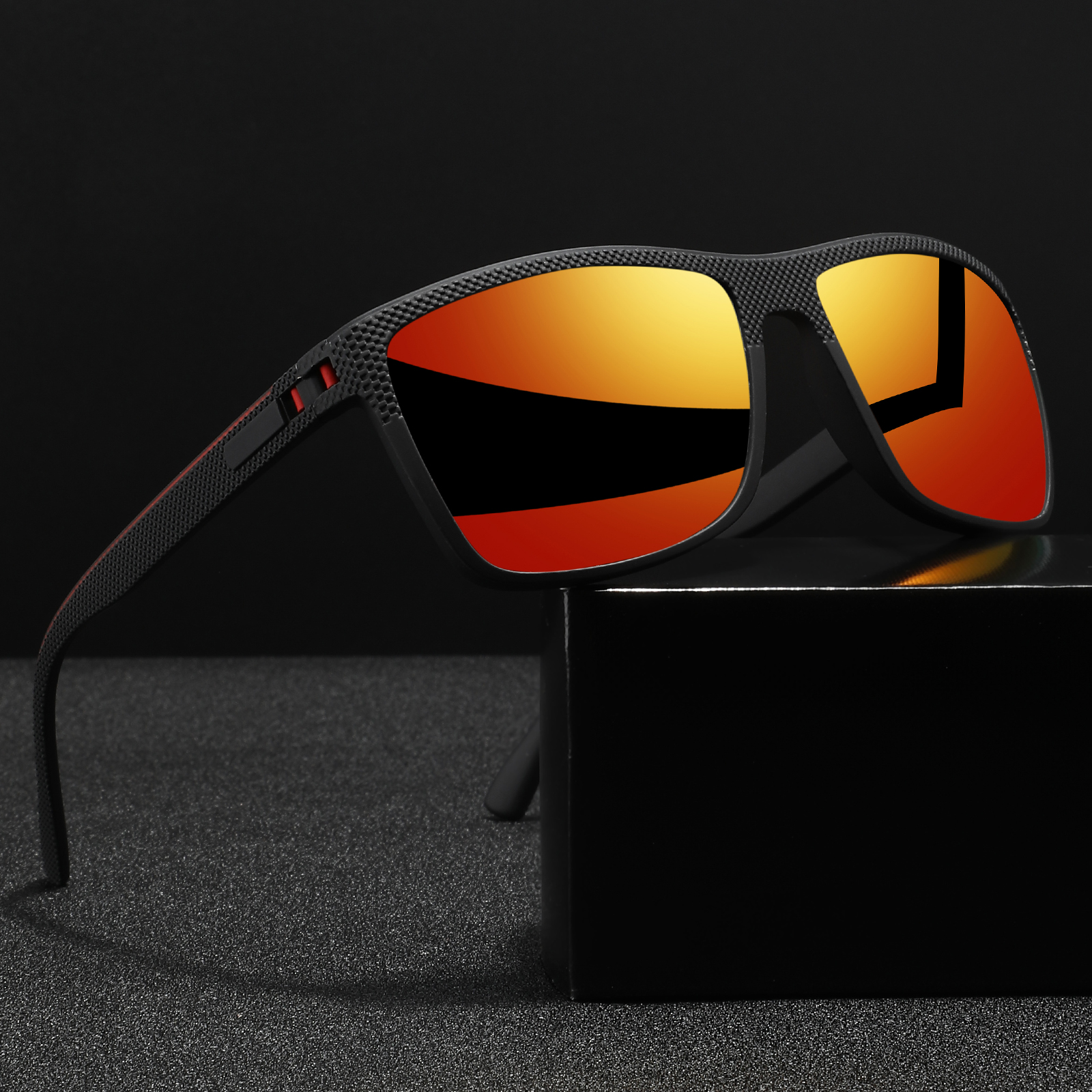 Premium Square Polarized Sunglasses - Spring Hinge Design, Comfort Fit for Cycling, Fishing, Beach & Daily Wear