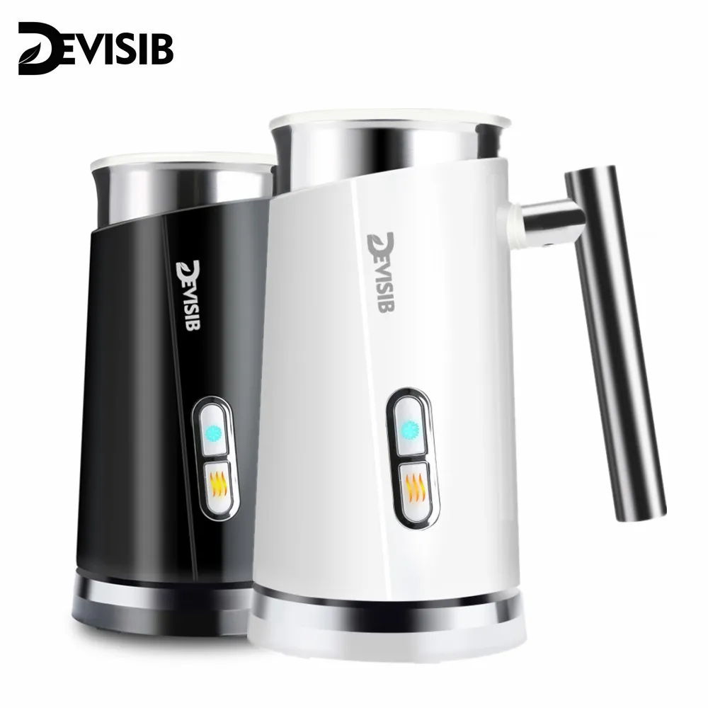 DEVISIB 3 in 1 Elétrica Leite Frother 300ml Máquina Automática de Espuma Quente e Fria para Café Latte Cappuccino Macchiato Chocolate Quente