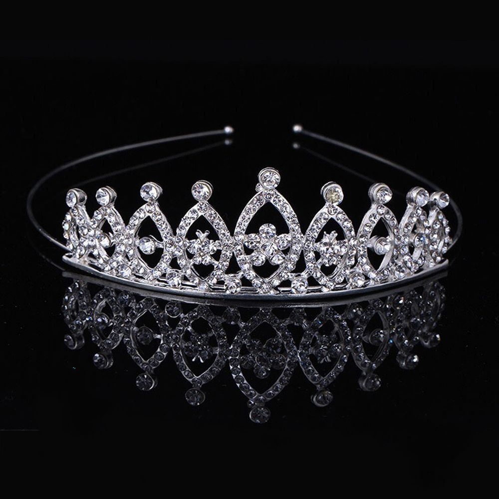 Tiara pengantin kristal pernikahan, mahkota ikat kepala wanita gadis, ornamen rambut Prom, aksesori perhiasan kepala pernikahan