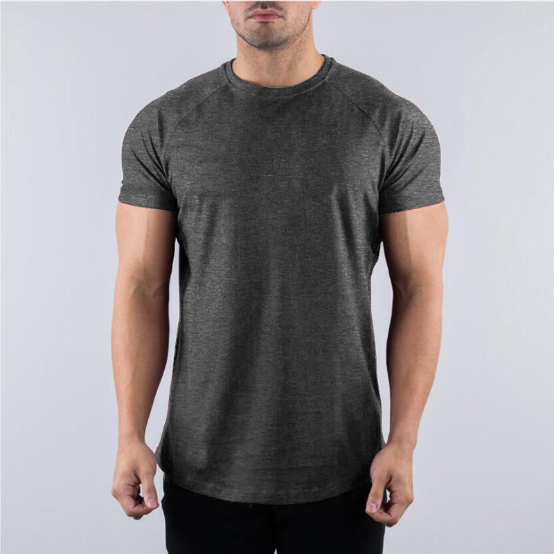 ผู้ชายฤดูร้อนผอมสบายๆเสื้อยืดแขนสั้น Tee ชายฟิตเนสกีฬา Cotton Tops Man วิ่งออกกําลังกายเสื้อกันหนาวเสื้อผ้า
