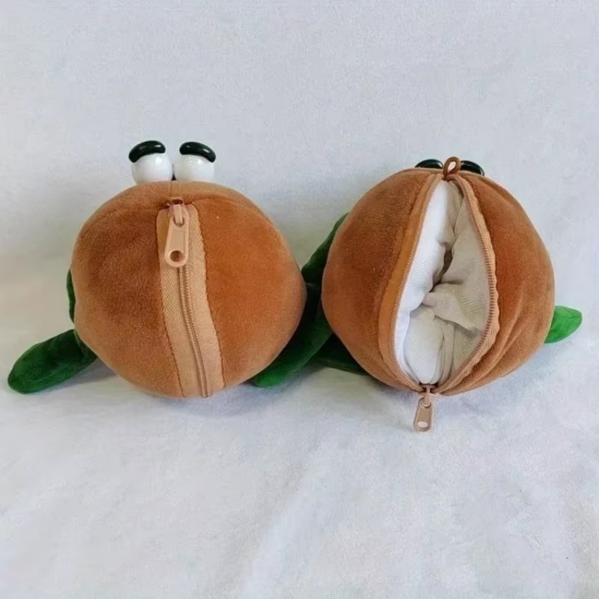 Porte-monnaie pendentif petit portefeuille jouet poupée pendentif sac à dos poupée cadeaux d'anniversaire créatif nouveau dessin animé Kiwi fruits en peluche pendentif
