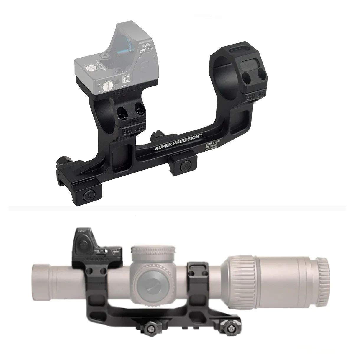 Material de metal longo GEISSELE Mount Design integrado 1.93 Espelho preciso Base de escopo de 25,4 / 30 mm para esportes e entretenimento
