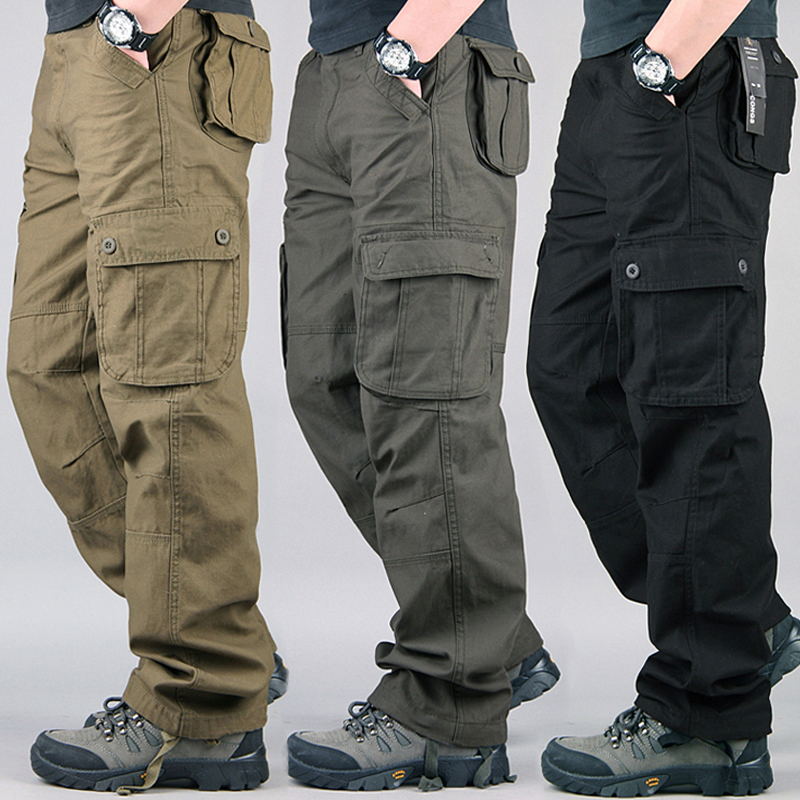 Pantaloni Cargo tattici tuta da uomo in cotone pantaloni da lavoro all'aperto pantaloni da trekking mimetici di grandi dimensioni