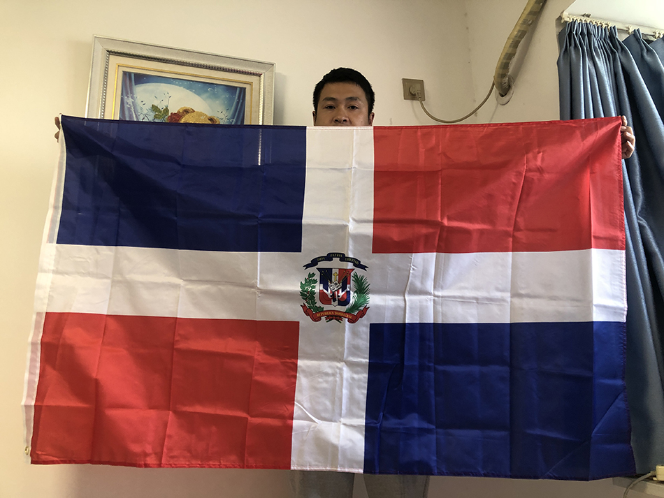 SKY FLAG จัดส่งฟรี 90X150 ซม. แขวนโพลีเอสเตอร์สาธารณรัฐโดมินิกันธงชาติกลางแจ้งในร่มธงขนาดใหญ่สำหรับตกแต่ง