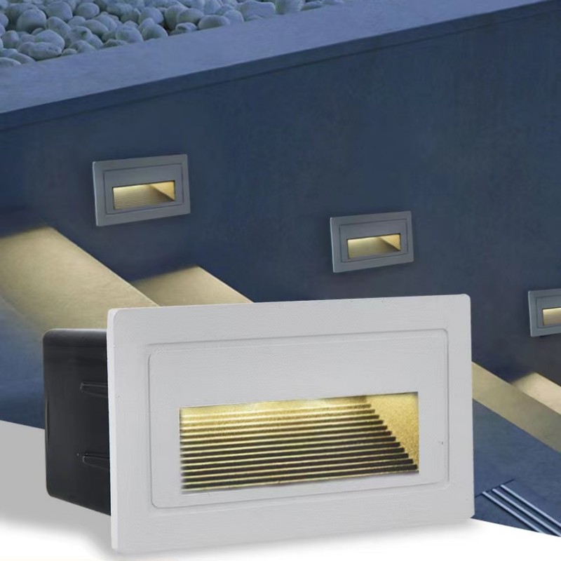 Lámpara de pared LED 3W impermeable IP65 luz de paso empotrada interior/exterior escalera Hotel pasillo iluminación nocturna AC110V-240V 220V