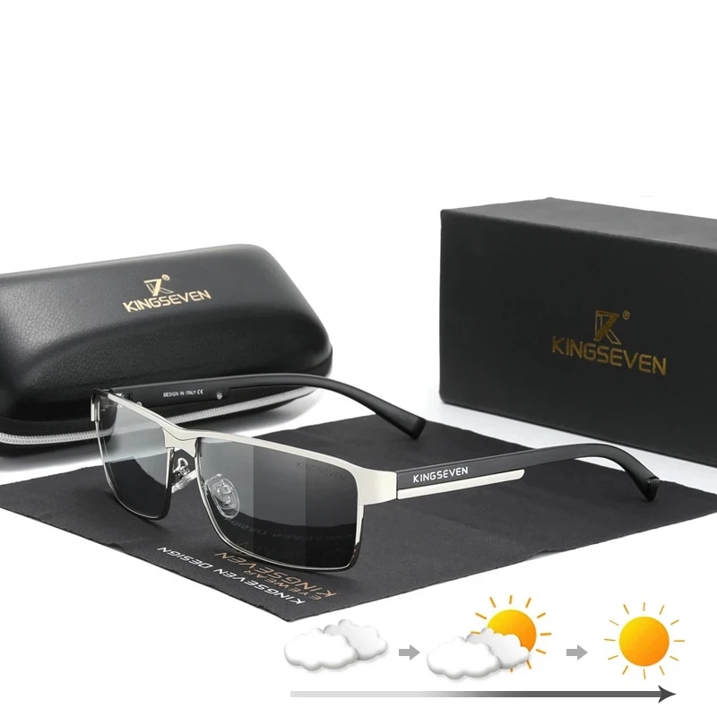 แว่นกันแดดโพลาไรซ์โพลาไรซ์โพลาไรซ์สำหรับผู้ชาย kingseven ดีไซน์แว่นกันแดดทรงสี่เหลี่ยม UV400ป้องกันแสงสะท้อนสำหรับขับรถ