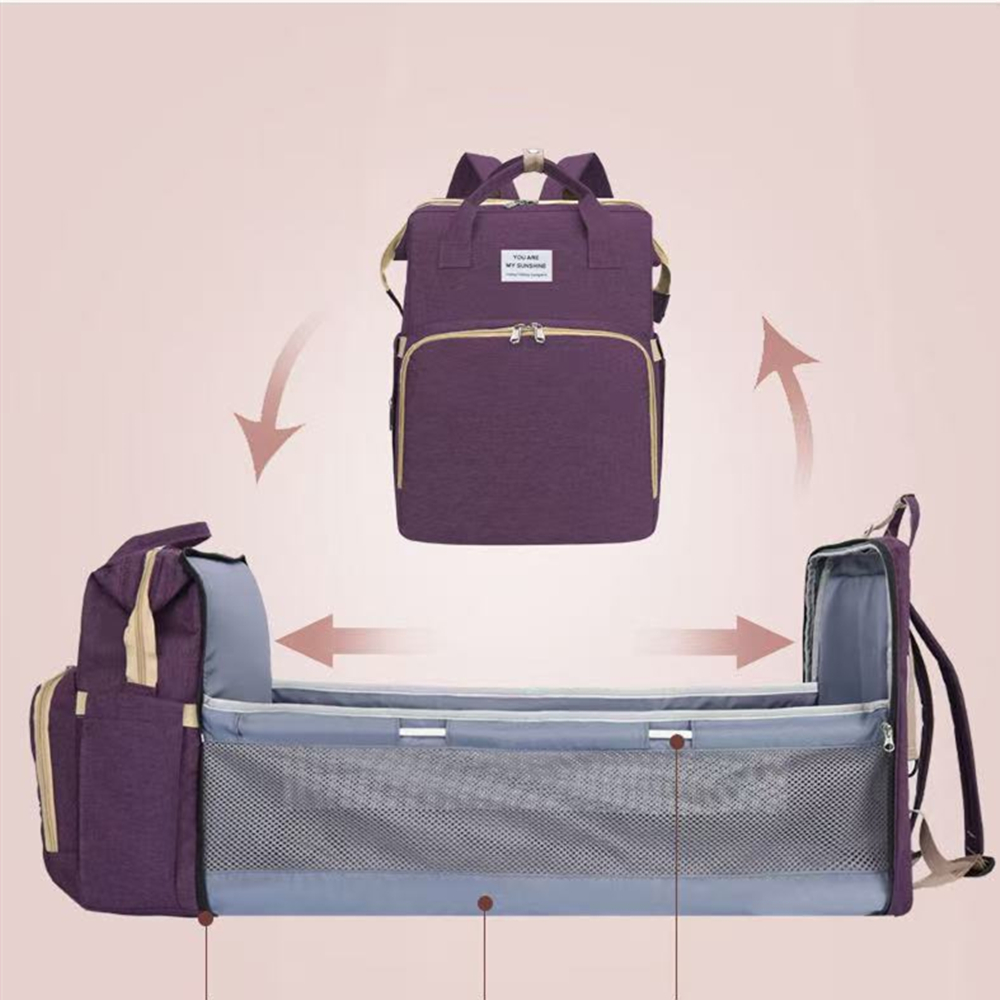 Dobrável saco de mamãe leve portátil dobrável berço cama de grande capacidade mochila do bebê feminino mamãe outing saco múmia