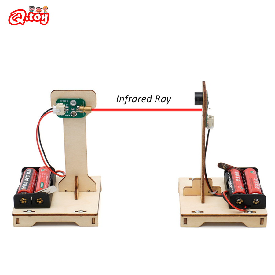 DIY инфракрасная сигнализация STEM игрушки технология наука экспериментальный набор инструментов обучение развивающие деревянные игры-головоломки для детей подарок