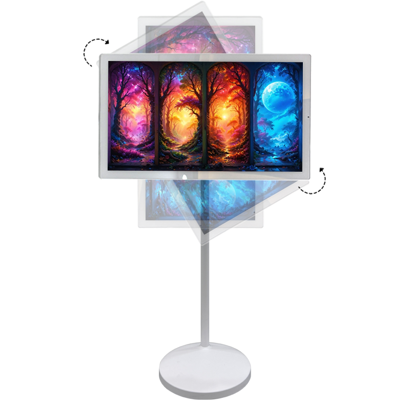 Pantalla Inteligente Portátil con Batería Integrada, TV Móvil con Conexión Wifi para Teléfono, TV LED y LCD de 1080HD de 21.5 Pulgadas con Soporte sobre Ruedas