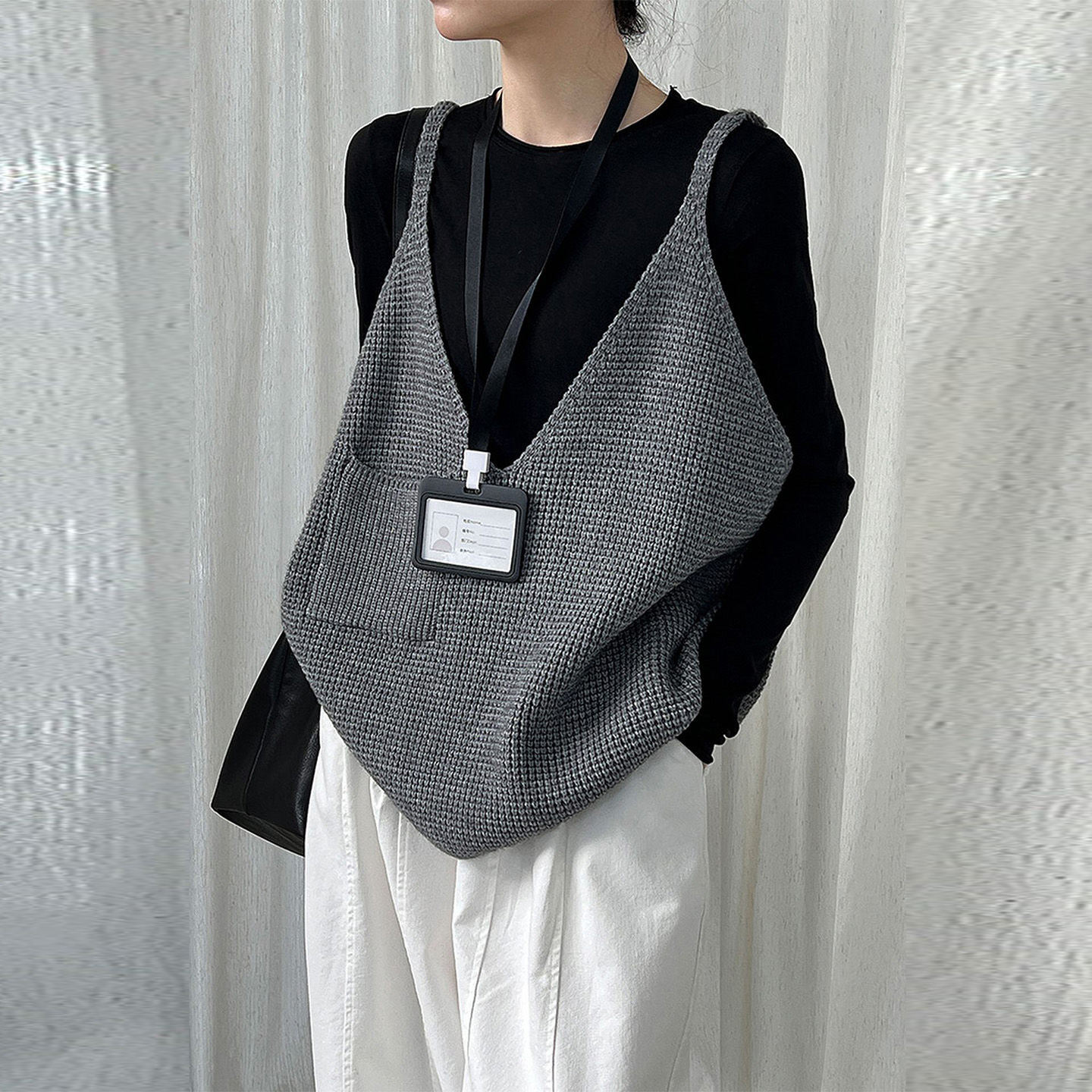Lazy slack sling vest women's short stacked wear with knitted vest sleeveless backless old money style top