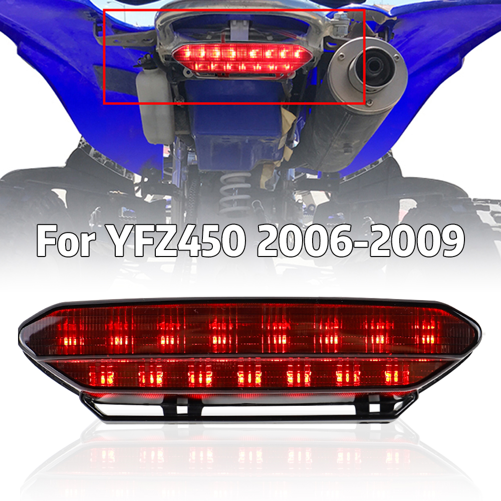 ATV LED tylne światło hamulca tylne światło dla Yamaha YFZ 450 2006 2007 2008 2009 wędzony przezroczysty obiektyw