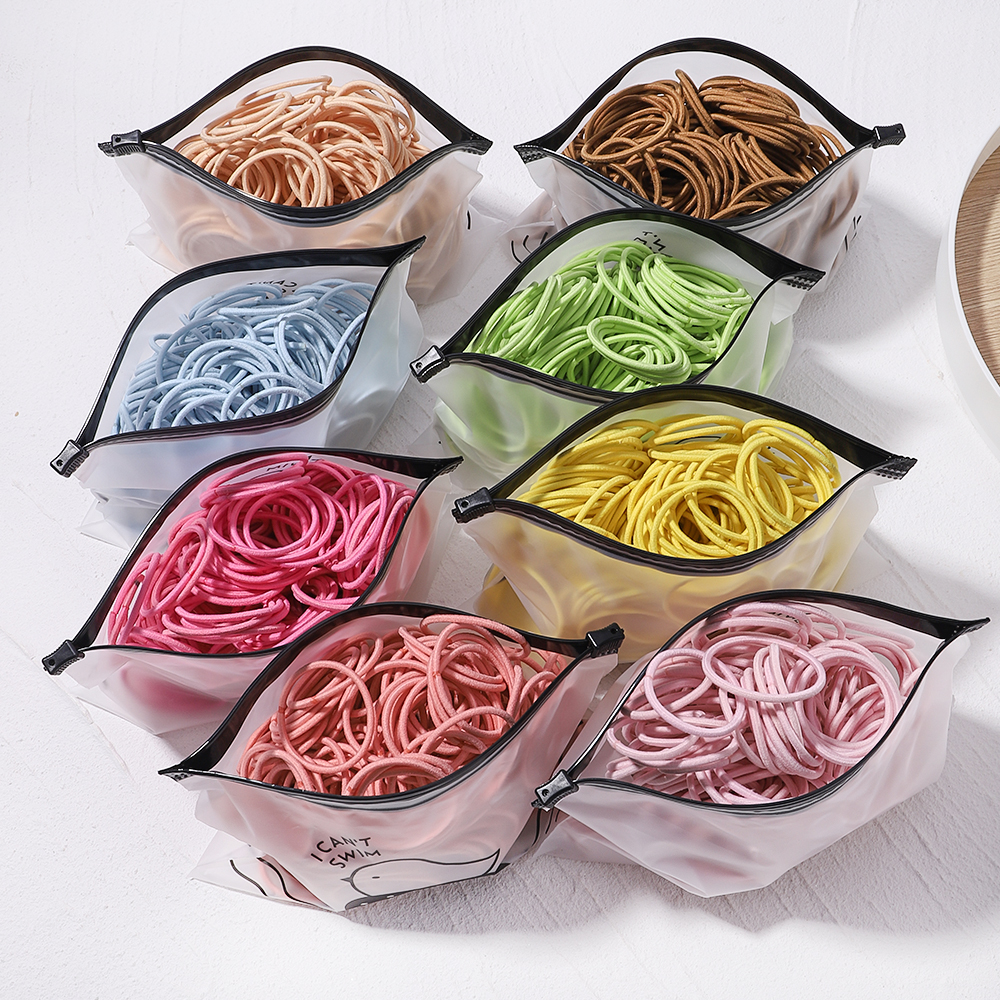50 pçs macaron faixa de borracha hairband alta elástica durável anel de cabelo amarrado rabo de cavalo alto feminino crianças cabelo headwear