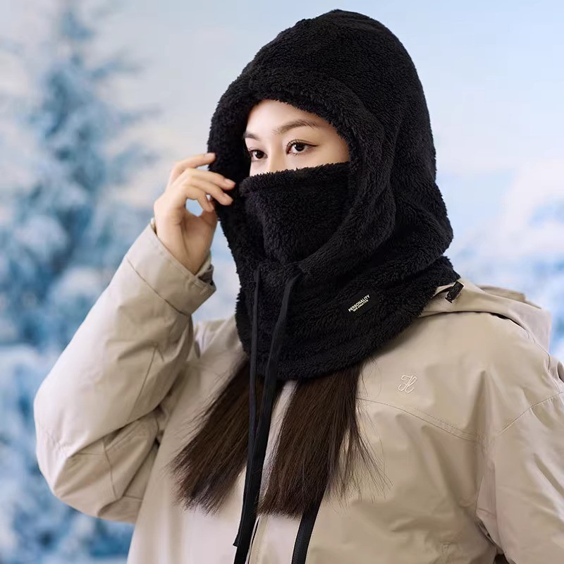 Cagoule polaire thermique coupe-vent réglable pour ski, moto, cyclisme, couvre-visage et cou intégral, masque facial d'hiver