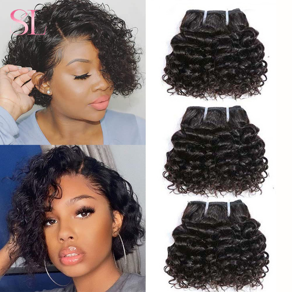 Verworrene Lockige Haar Bundles Doppel Unentschieden Malaysische Remy Menschenhaar Extensions Schuss Natürliche Dunkelbraun Tiefe Welle Menschliches Haar Bundles