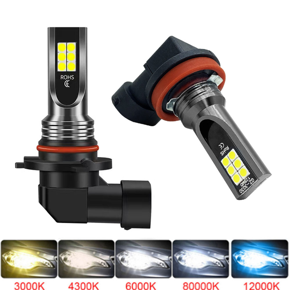 2 sztuk H8 H11 żarówka LED H16 JP 9005 HB3 9006 HB4 lampa Led Super jasne światła przeciwmgielne samochodu do jazdy w dzień światła do 12V 24V 6000K biały