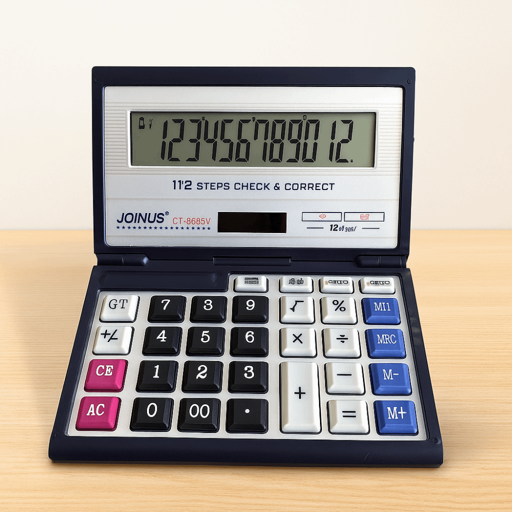Calculadora plegable con energía solar, 8855V