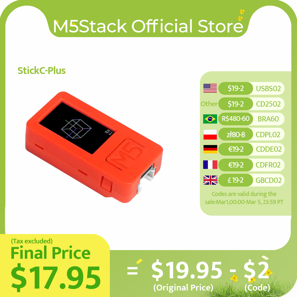 M5Stack Offizielles M5StickC PLUS ESP32-PICO Mini IoT-Entwicklungskit