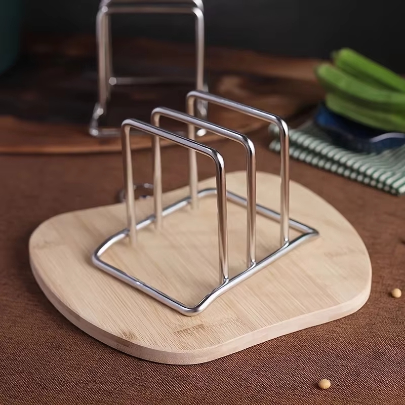 Suporte de Aço Inoxidável para Tampas de Panela e Tábuas de Corte, Organizador de Bancada para Tábuas de Vegetais, Uso Doméstico