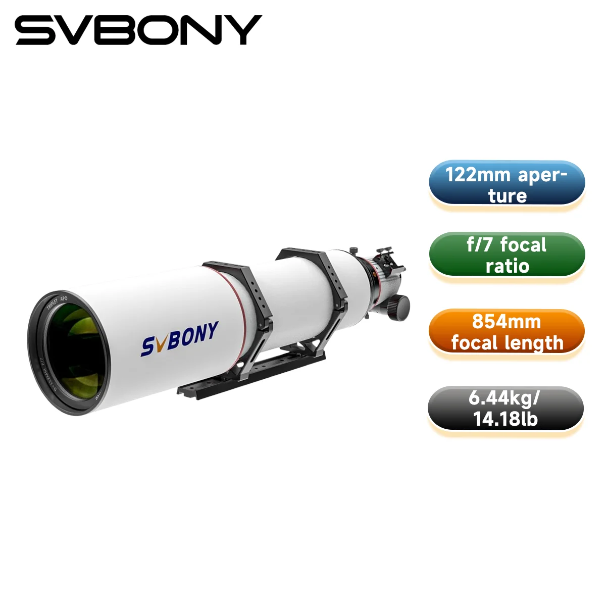 SVBONY SV550 122f7 APO  триплет,FPL51 Triplet APO Апохроматический тройной рефракторный телескоп OTA для астрофотографии глубокого неба