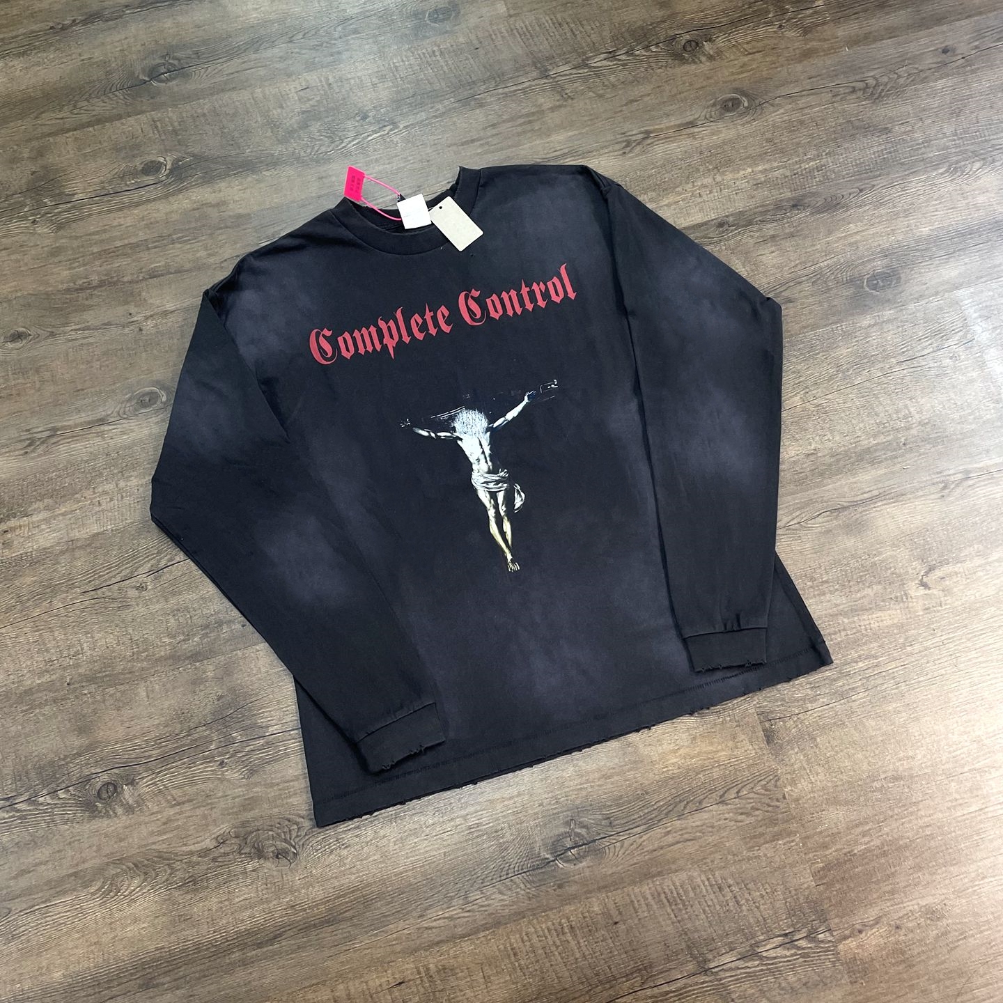 Yao Fashion SAINT OF MICHAEL 25SS Винтажные повседневные мужские топы с длинными рукавами Уличная одежда Oversize Промытая старая футболка для мужчин унисекс