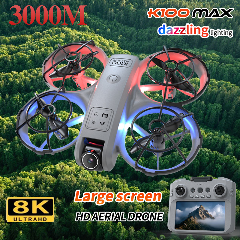 Novo k100 max gps drone brinquedo 8k câmera grande tela fluxo óptico hd câmera dupla evitar obstáculos brinquedo presente fotografia quadcopter