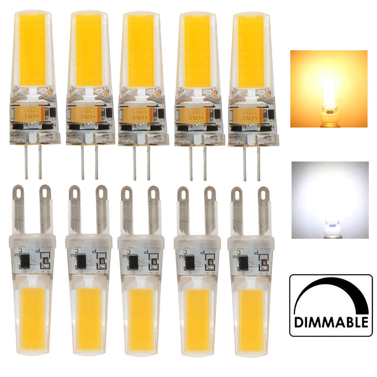 5 Stück dimmbare g4 g9 Cob LED Glühbirnen 12V 220V Volt 3W 6W Lampe ersetzen 40W Glühlampen Halogen Kronleuchter Beleuchtung dekorativ