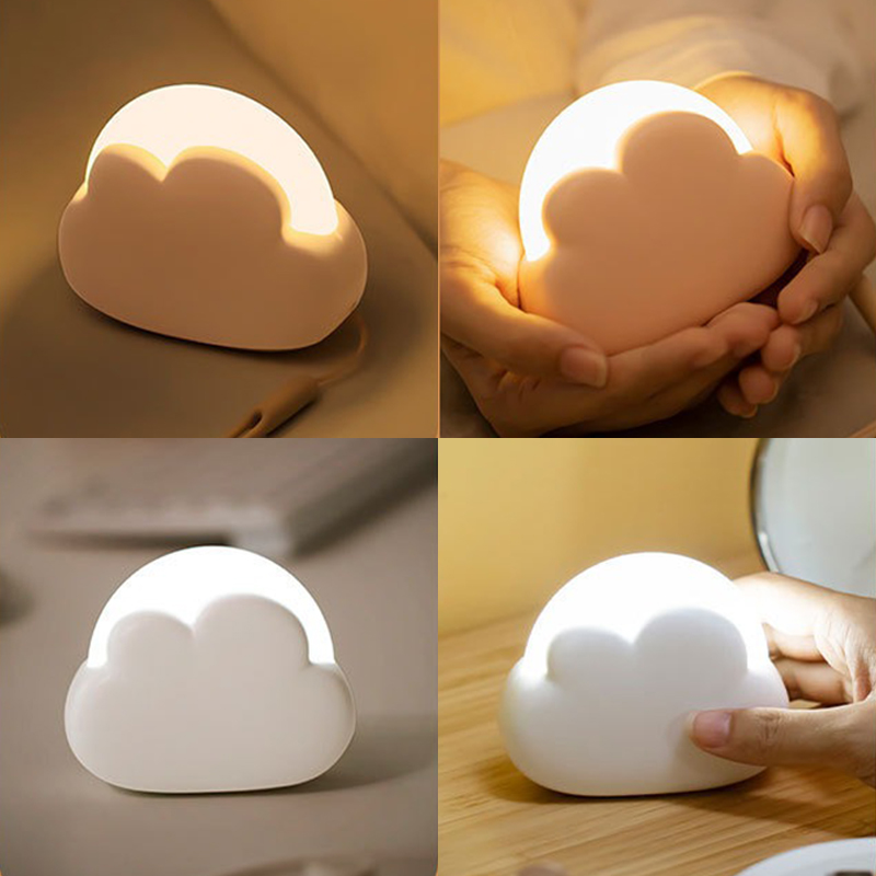 USB ไร้สาย Night Light MINI น่ารัก Cloud Shape LED Night Lighst สําหรับห้องนอนเด็กทารกห้องนอนเดสก์ท็อปโคมไฟตกแต่ง
