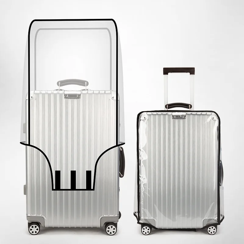 Housse transparente en PVC pour bagages, idéale pour les voyages, sac de protection pour bagages avec poignée, anti-poussière et design sportif