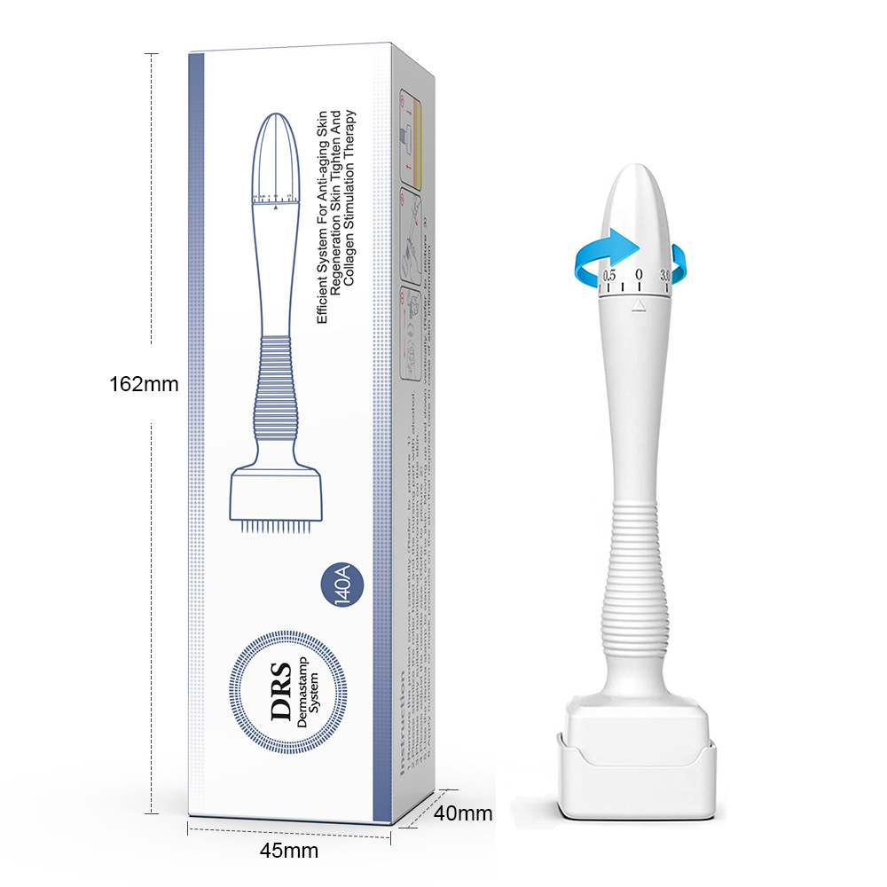 DRS 140 A調節可能Derma StampマイクロニードルMTS Mesotherapyスキンケアと髪とひげ成長フェイシャルケアデバイス