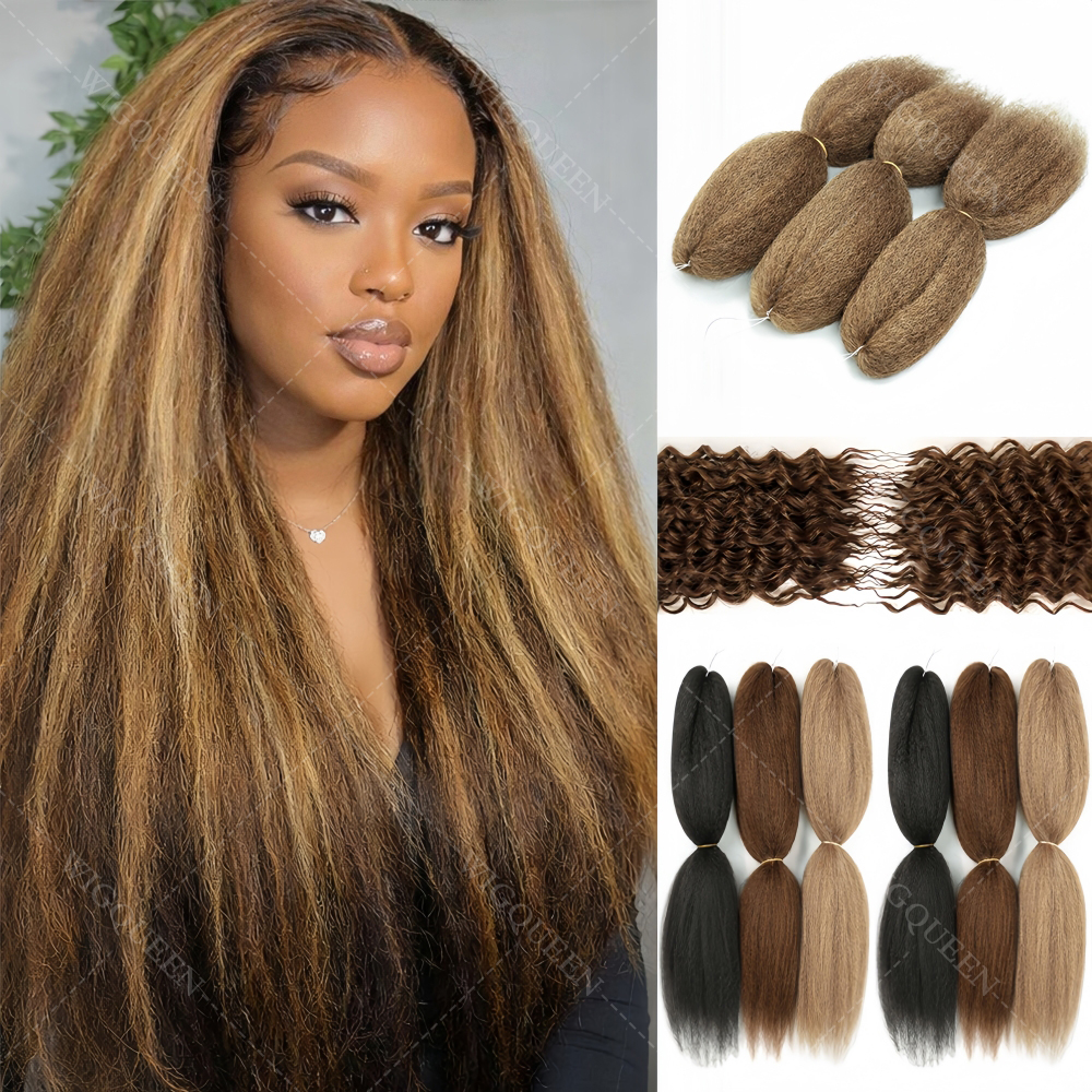 Накладные волосы для наращивания 4/27 Highlight Feather Crochet Hair Kinky Straight Pre Looped Crochet Human Hair # Наборы цветных волос для наращивания 27Honey Blonde