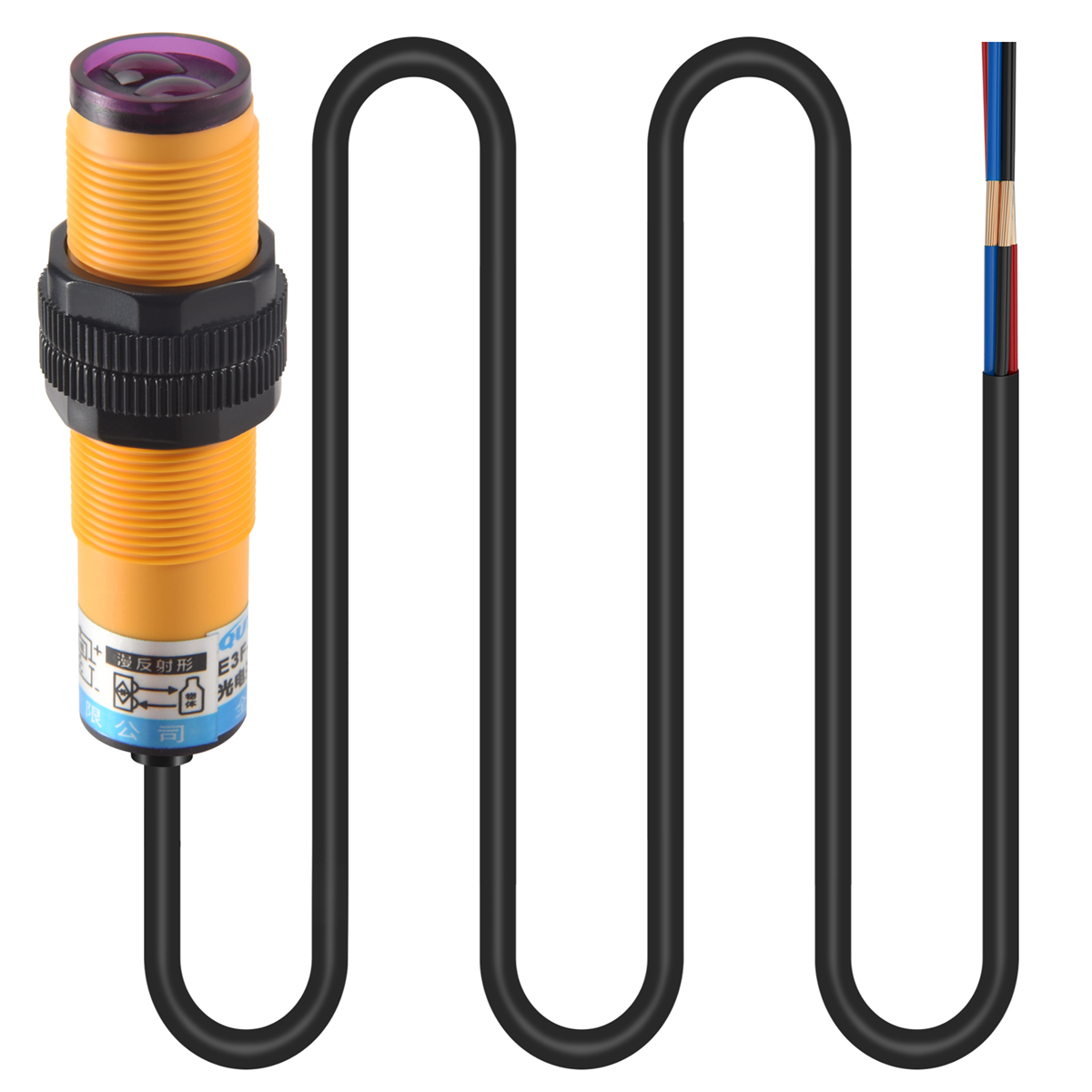 BABQ DC 3-przewodowy 6-36V PNP IR Przełącznik czujnika fotoelektrycznego 30cm E18-B03P1