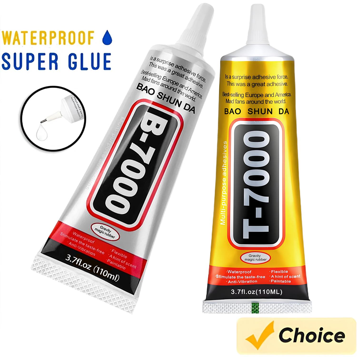 Adhésif de Contact transparent B-7000, 15ml/50ml/110ml, pour réparation de téléphone T-7000, verre universel, plastique, applicateur de précision pour bricolage
