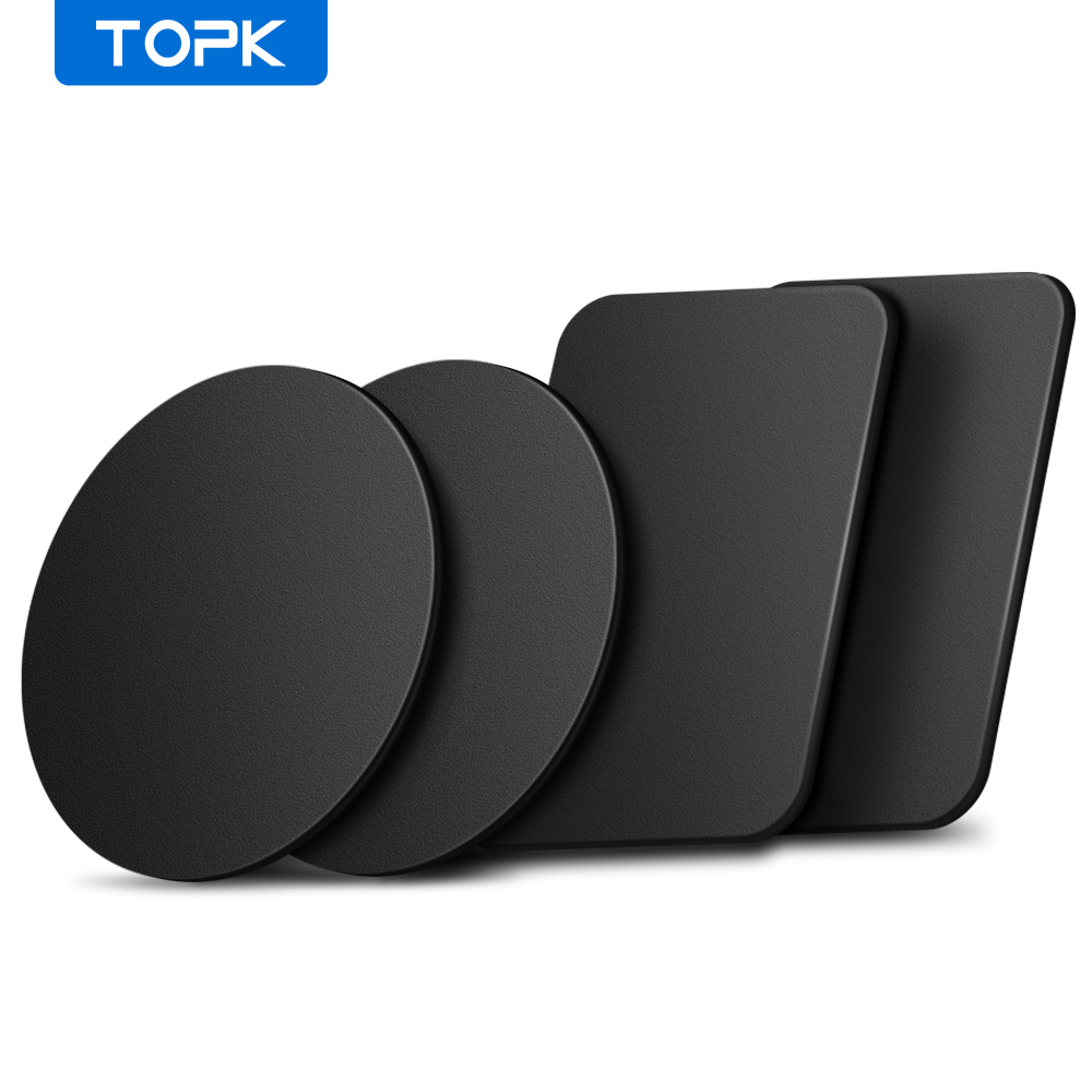 TOPK metalen plaat voor magnetische autotelefoonhouder, 4-pack universele vervangende telefoon autohouder voor magnetische houder Cradle & 3M Adhesi
