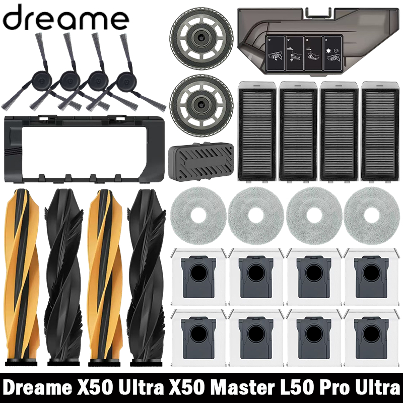 Dreame X50 Ultra/X50 Master/L50 Pro Ultra/L40S Pro Ultra/L40s Ultra/MOVA V50 Ultra piezas filtro de cepillo principal paño de mopa bolsa de polvo