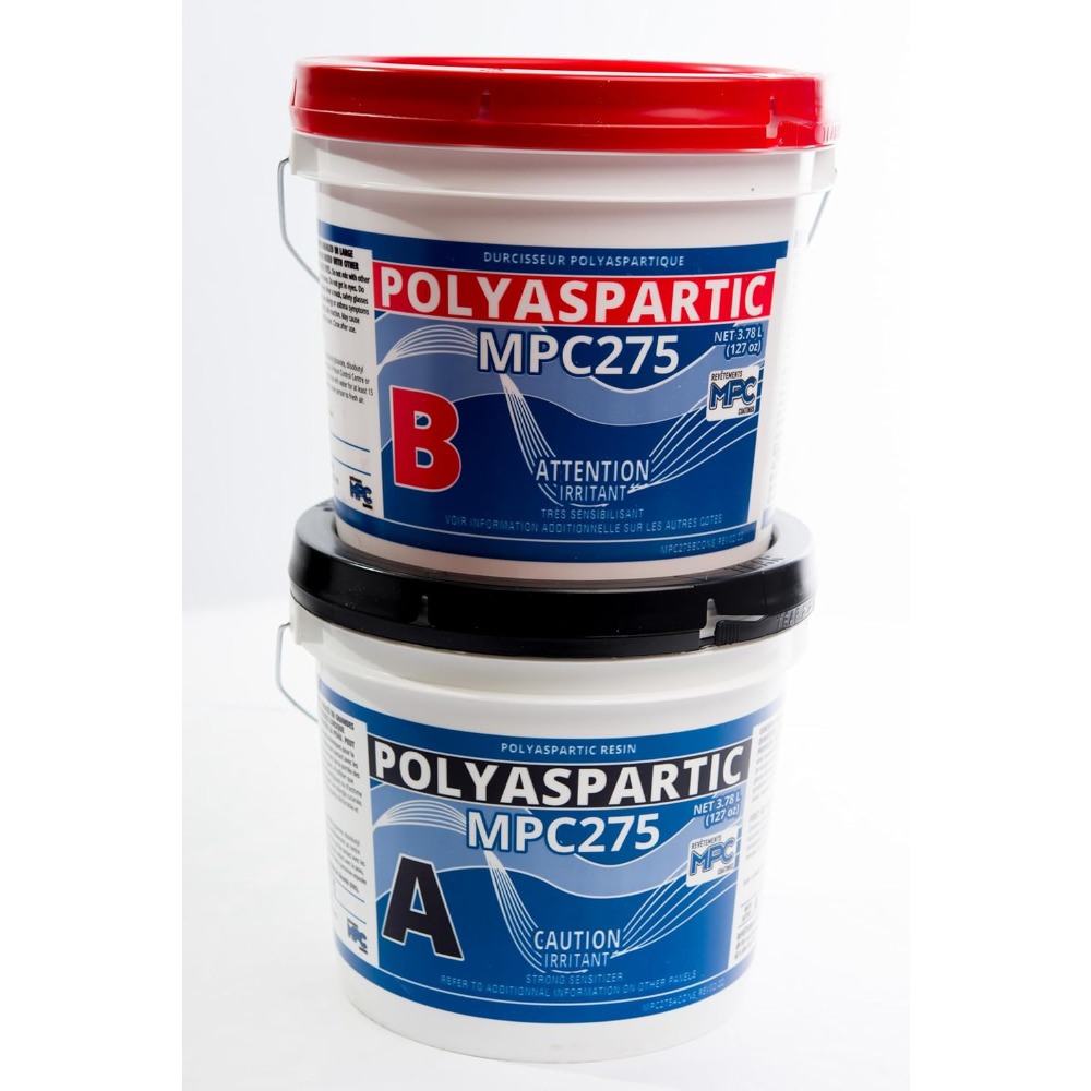 275 Polyaspartic Floor Coating Kit – 2 Gallon Clear Gloss Polyurea Garage Floor Coating – Thin, Fast-Cure Polyaspartic Top Coat