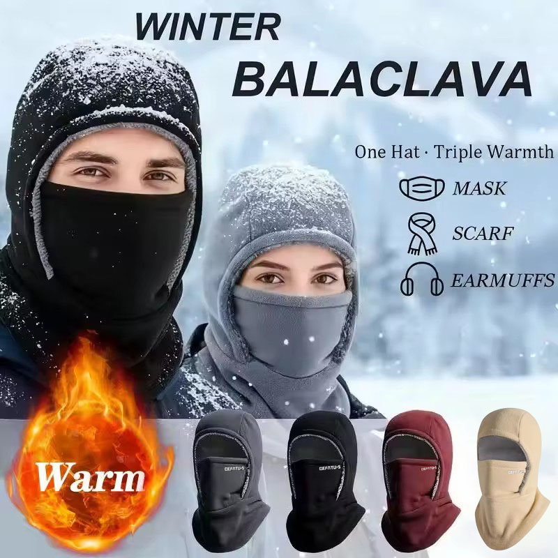 New Warm All Inclusive One-piece Hat Unisex Balaclava Face Mask Ear Protection Outdoor Cycling Sports Portable Face Mask Scarf