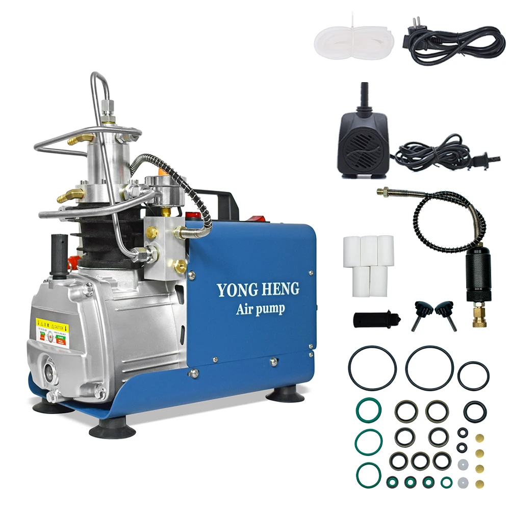 YONGHENG 300Bar PCP Luchtcompressor 4500Psi Hogedruk Elektrische Compressor met Set Druk voor Duiken Scuba Tank PCP Geweer